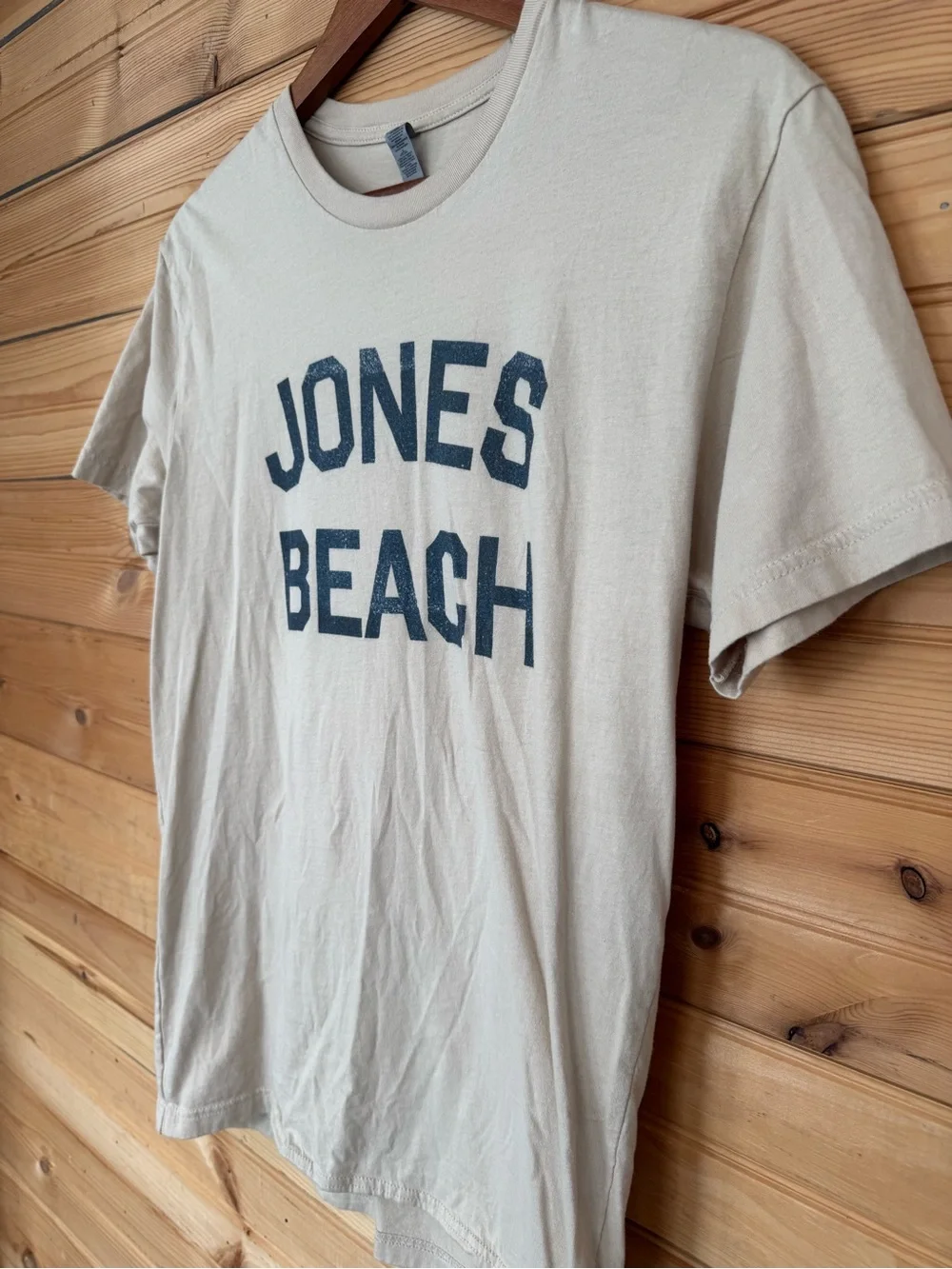 Jones Beach Graphic T-Shirt | Sand Beige | Unisex Medium | Worn Once